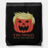 Sweatshirt, Trumpkin, Halloween Merch  Drawstring Bag