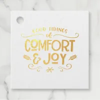 Good Tidings Of Comfort And Joy Christmas Holiday Foil Favor Tags