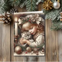 Cute Cuddly Kitten Christmas Card