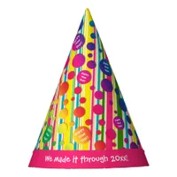 [Beatnik Bubbles] Retro Polka Dot Striped Pink Party Hat