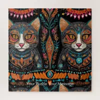 Boho Feline Mandala Jigsaw Puzzle