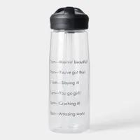 Daily Drink Water Schedule Motivational Labelled Water Bottle