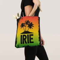 Jamaican Flag Colours Irie Tropical Rasta Greeting Tote Bag