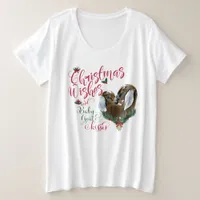 GOAT | Christmas Wishes Baby Goat Kisses Nubians Plus Size T-Shirt