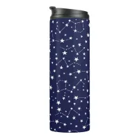 Stars and constellations on night sky thermal tumbler