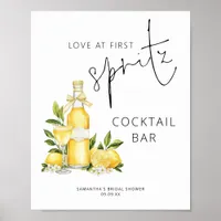 Love at First Spritz Cocktail Bar Bridal Shower Poster