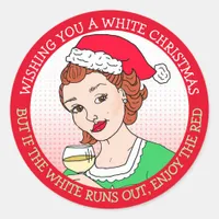 Wishing you a White Christmas Humor Holiday Classic Round Sticker