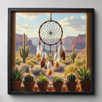 Dreamcatcher, Desert Canyons, Cacti   Peel And Stick Photo Tile