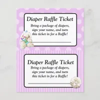 Diaper Raffle Baby Shower Game, Purple Bow Shabby