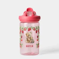 Strawberry and Bear Water Bottle