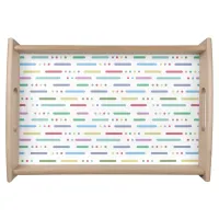 Pastel stripes and dots pattern serving tray