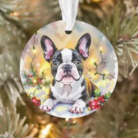 A Sweet Boston Terrier Christmas Ornament