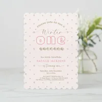 Soft Pink Snowflake Winter Onederland Turning One Invitation