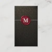 Customizable Black and Red Monogram Business Cards