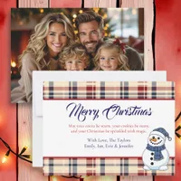 Plaid Snowman Photo Template Christmas