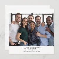 Happy Holidays Logo Corporate Christmas Photo Holiday Card