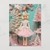 Gorgeous Vintage Doll Christmas Postcard