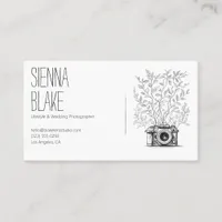 Minimalist Botanical Camera Photographer QR Code Business Card