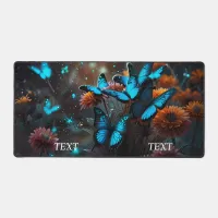 Vivid Blue butterflies Desk Mat