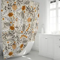 Fall Berries and Leaves Shower Curtain