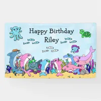 Personalized  Baby Shark Family Birthday Party Banner