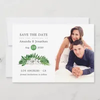Watercolor Tropical Floral Geometric Wedding Save The Date