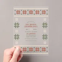 Mulled Spice Ugly Sweater Christmas Party Acrylic Invitations