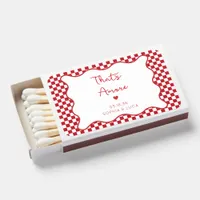 "That's Amore" Chic Red Checkered Italian Wedding Matchboxes