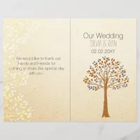 Fall tree,Rustic Wedding bi fold Wedding program