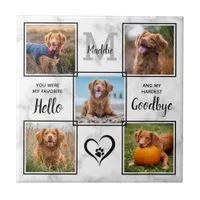 Personalized Pet Memorial Keepsake 5 Photo Collage Ceramic Tile