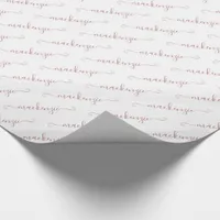 Chic White Rose Gold Handwritten Script Name Wrapping Paper