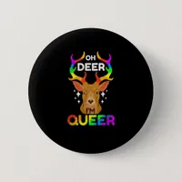 Oh Deer Queer Funny LGBTQ Pride Awareness  Button