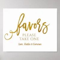 Wedding Favors Sign "Please Take One" | Gold Foil