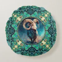 Amazing Aries Zodiac Green Blue Fractal Lace