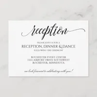 Luxe Calligraphy-Typography Reception Card | Black