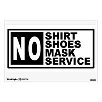no shirt, shoes, mask service store door window or wall decal