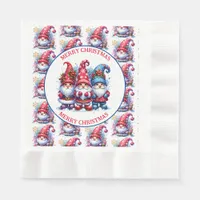 Merry Christmas Holiday Gnomes Napkins