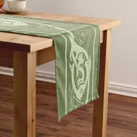 Celtic Knotwork Fish in Green Short Table Runner