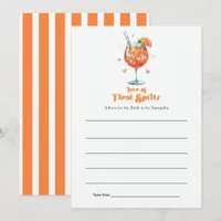 Love at First Spritz Bridal Shower Advice Card