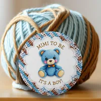 Mimi To Be | Crochet Teddy Bear Baby Shower  Button