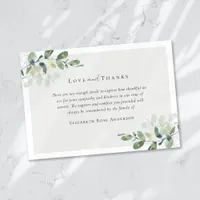 Eucalyptus Sympathy Funeral  Thank You Card