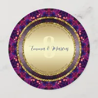 Pink Indigo Modern Batik Magical Mandala Menu