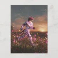 Bobcat in a Pink Suit  Postcard