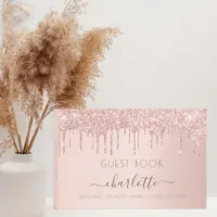 Graduation party rose gold pink class 2025 guest book