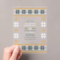 Nordic Night Ugly Sweater Christmas Party Acrylic Invitations
