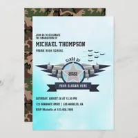 Airforce themed Graduation Party Invitation