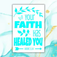 Bible verse turquoise | Archival Heavyweight Paper Poster