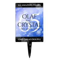 Elegant 65th Blue Sapphire Wedding Anniversary Cake Topper