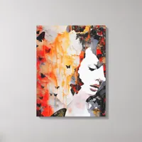  Woman and Butterflies Messy Painting Canvas Print