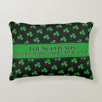 Irish shamrocks pattern personalized cozy home accent pillow